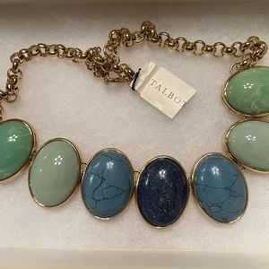 Multi-color Stones Necklace on Gold